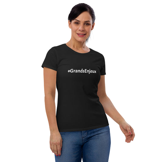 T-shirt #GrandsEnjeux à manches courtes pour femme
